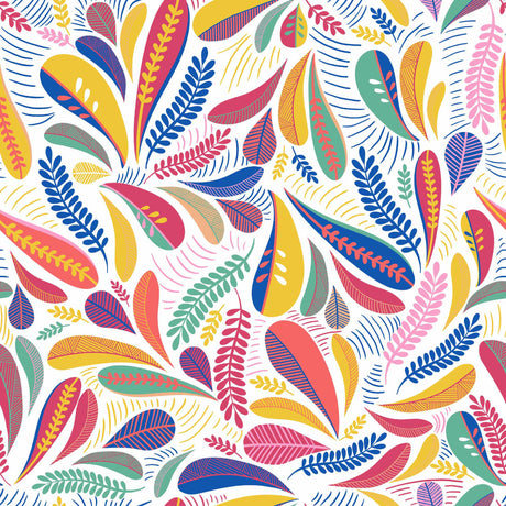 Minima Multico - Vaxduk med färgglatt retro-löv-mönster
