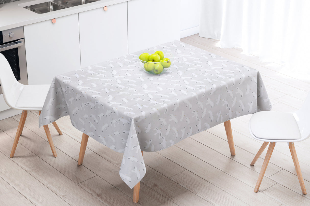 Mouette Nature - Textilvaxduk med måsar och naturlig bakgrund - 155 cm bred