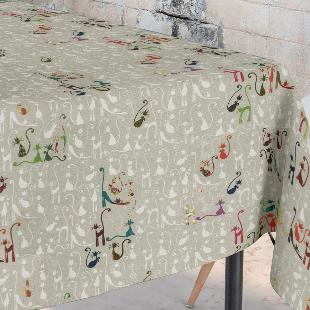 Mucha Natur - Textilvaxduk med roliga katter