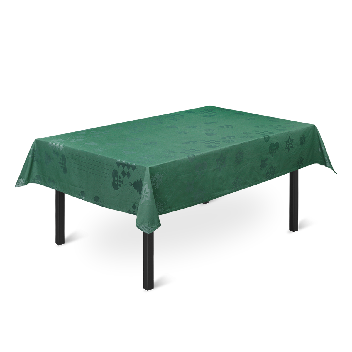 Juna Julduk Natale, snygg grön damastduk - på bordet