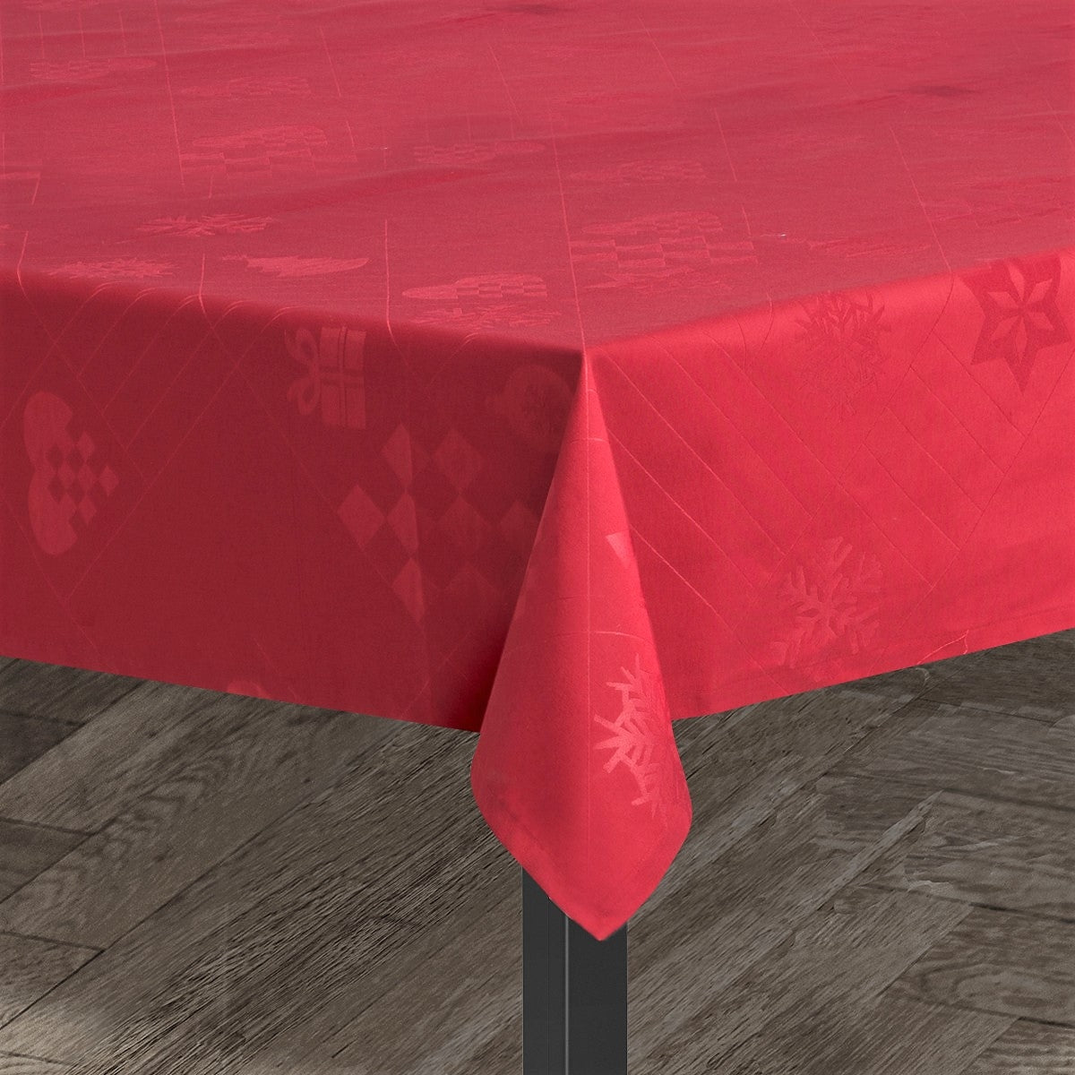 Rosendahl - Juna Julduk Natale, vacker damastduk i rött - 150 cm x 270 cm