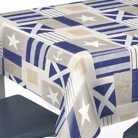 Naval Blå - Vaxduk med maritimt tema