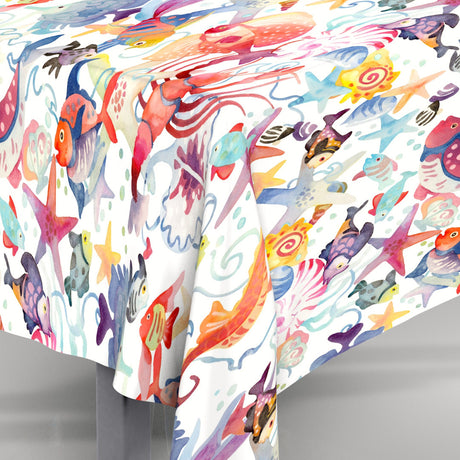 Nelle Acque Tropicali – Vacker textilvaxduk med färgglada fiskar