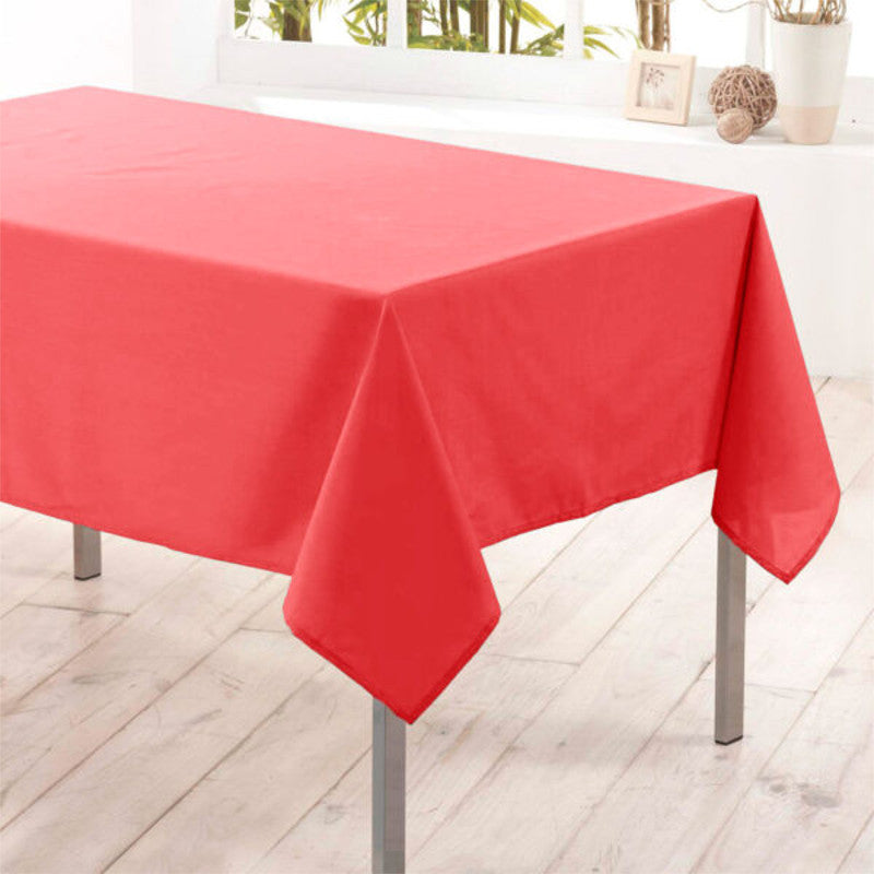 Nelson, enfärgad rektangulär duk med fläckskydd 145 x 240 cm - Corail