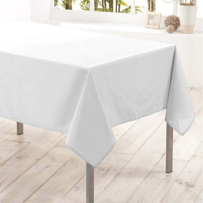 Nelson, enfärgad rektangulär duk med fläckskydd 145 x 240 cm - Vit