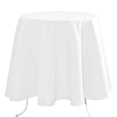 Nelson – enfärgad rund tygduk Ø 180 cm, Vit