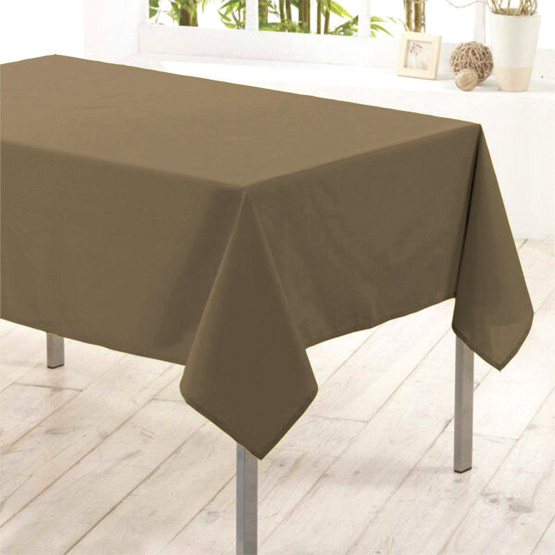 Nelson, enfärgad rektangulär duk med fläckskydd 145 x 300 cm - Taupe