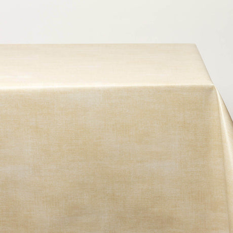 På bordet Note Gyllene Sand - enfärgad slät vaxduk med linnelook