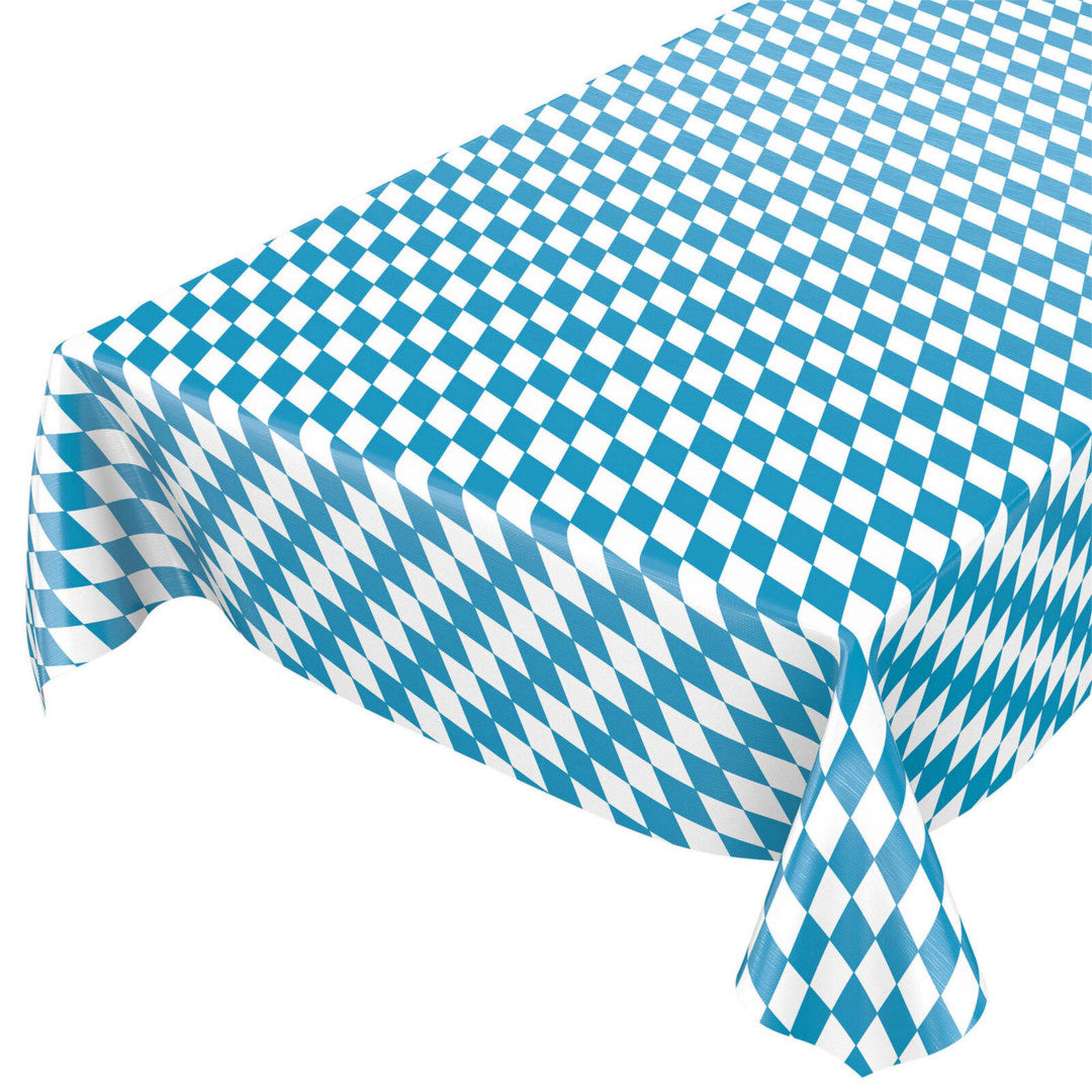 Vaxduk till Oktoberfesten Bayerische Raute, klassiska blå och vita harlekin rutor