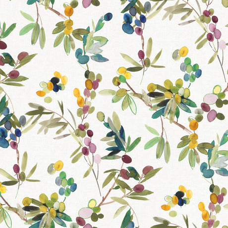 Närbild Oliver på gren - Vaxduk med färgglada oliver