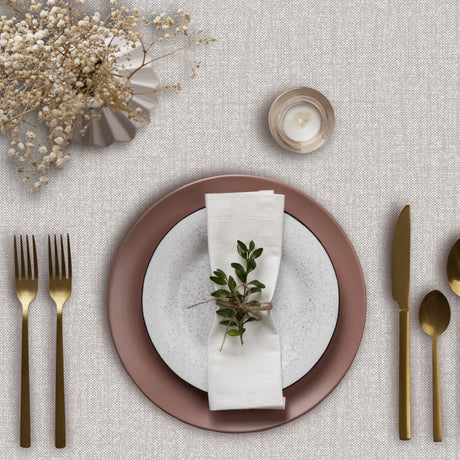 Oriel Beige - Enfärgad vaxduk med linnelook i beige