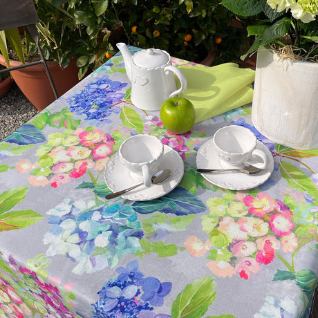 Ortensia a Fiore Grande – Textilvaxduk med storblommig hortensia