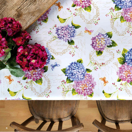 Miljöbild av Ortensie, vaxduk med hortensior