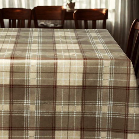 Oxford Brun – Extra bred vaxduk med rutor 160 cm