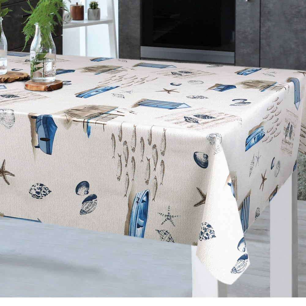 På bordet På Stranden - Vaxduk med maritimt motiv