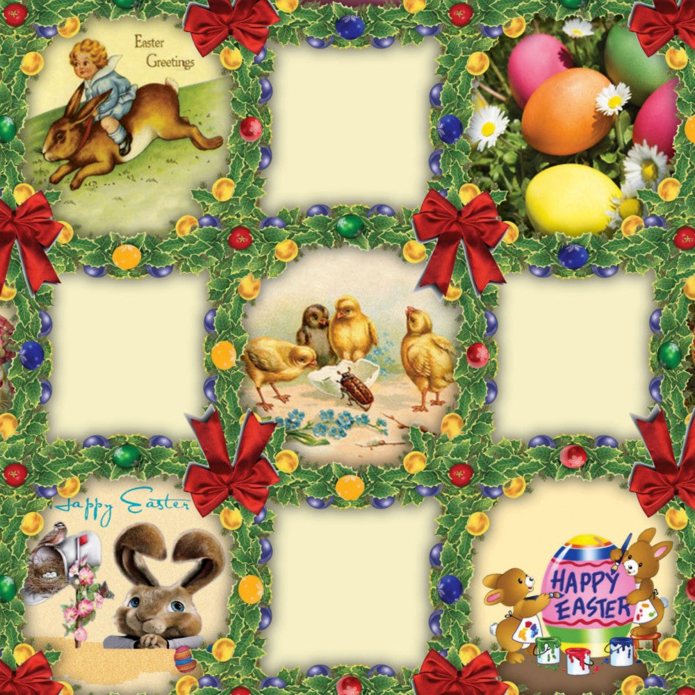 Påsk vaxduk - Glad Påsk i det gröna närbild