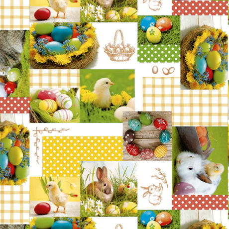 Påskvaxduk - Färgade påskägg närbild