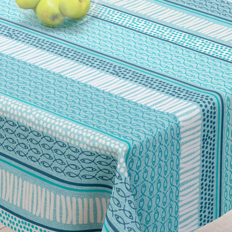 Palasca Blå - Textilvaxduk med maritima motiv - 155 cm bred