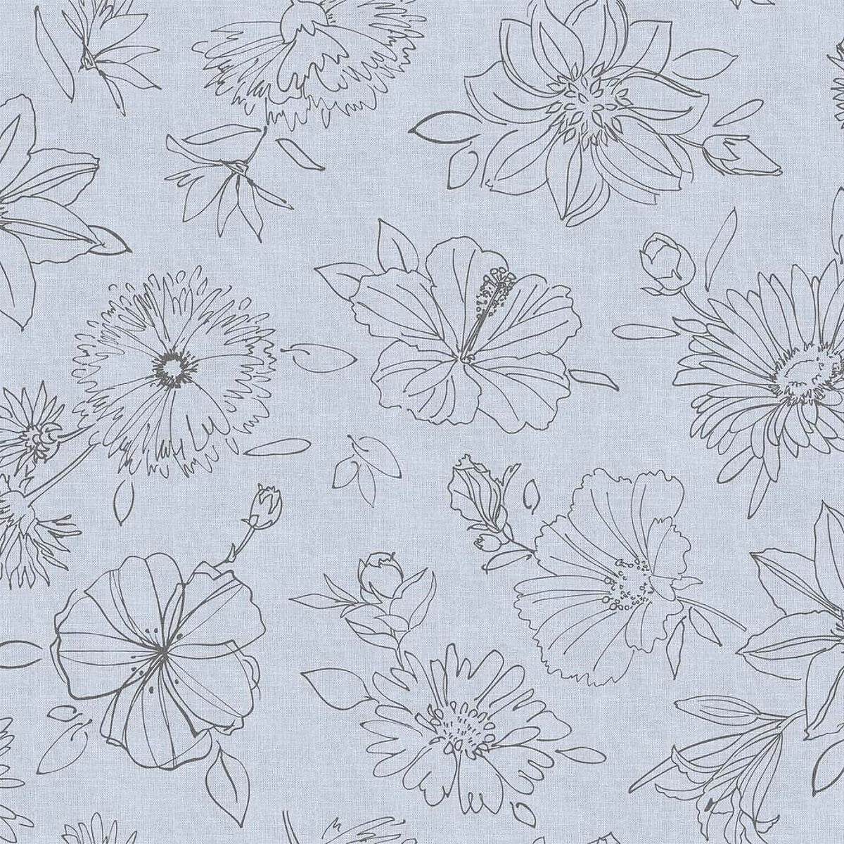 Palmas grå, vaxduk med fina streckteckningar