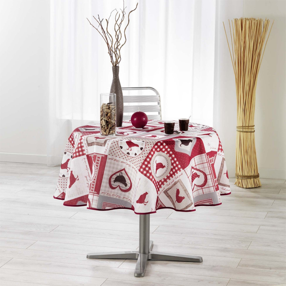 Patch Cocotte Ø 180 cm, rund duk med fläckskydd