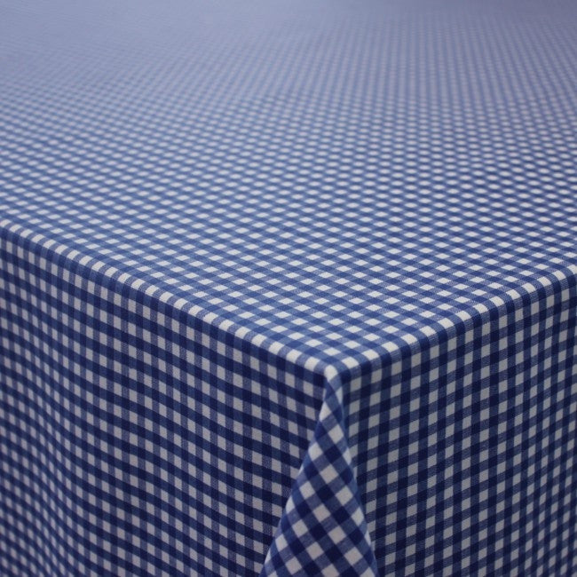 Patinir, rutig textilvaxduk blå/vit - 180 cm bred