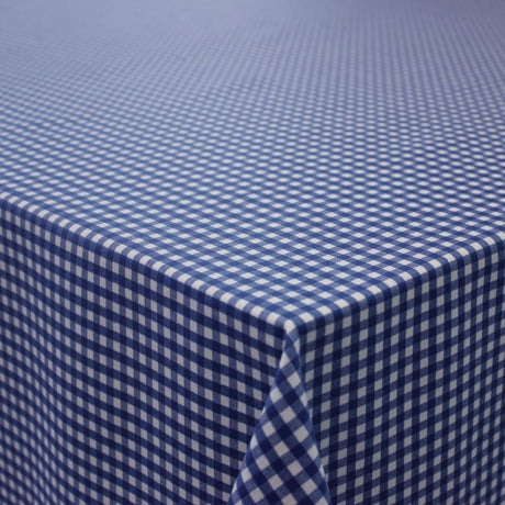 Patinir, rutig textilvaxduk blå/vit - 180 cm bred