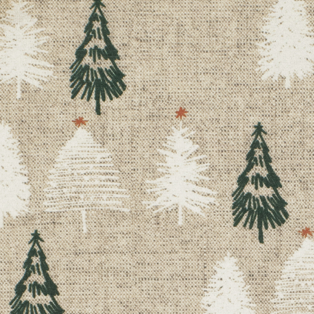 Mönster, Pau Natur - Jultextilvaxduk i linnelook med julgranar