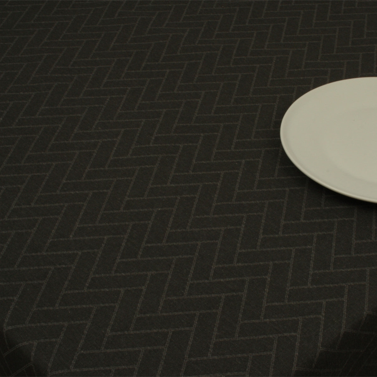 Paxi Skiffergrå, klassisk textilvaxduk med fiskbensmönster