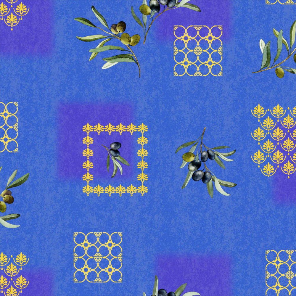Peloponnese Blå - Vaxduk med härliga oliver