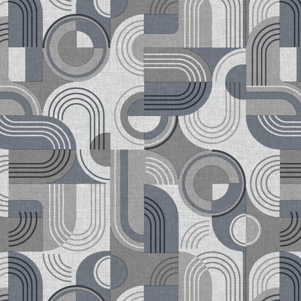 Vaxduk med grafiskt mönster och linnelook