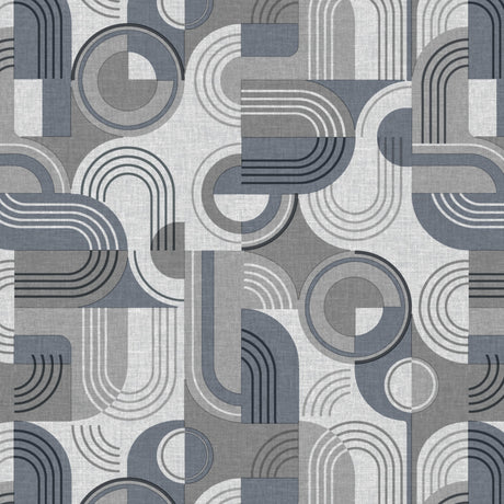 Vaxduk med grafiskt mönster och linnelook