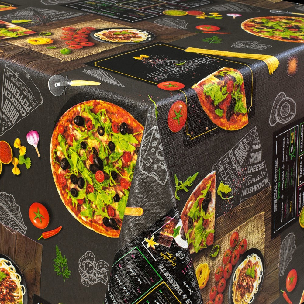 Mums Pizza - Vaxduk med fyllning och tillbehör, lätt präglad yta