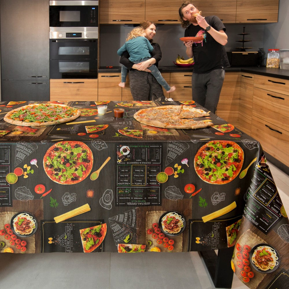 Mums Pizza - Vaxduk med fyllning och tillbehör, lätt präglad yta