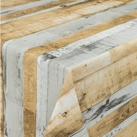 Plankor Grå-Beige - Vaxduk med rustikt trälook