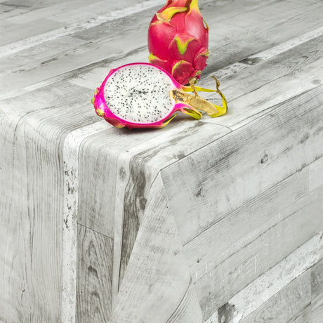 Plankor Grå - Rund vaxduk med resår