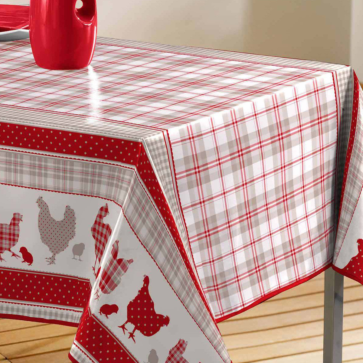 Poussins - vaxduk med kycklingar, 140 x 240 cm