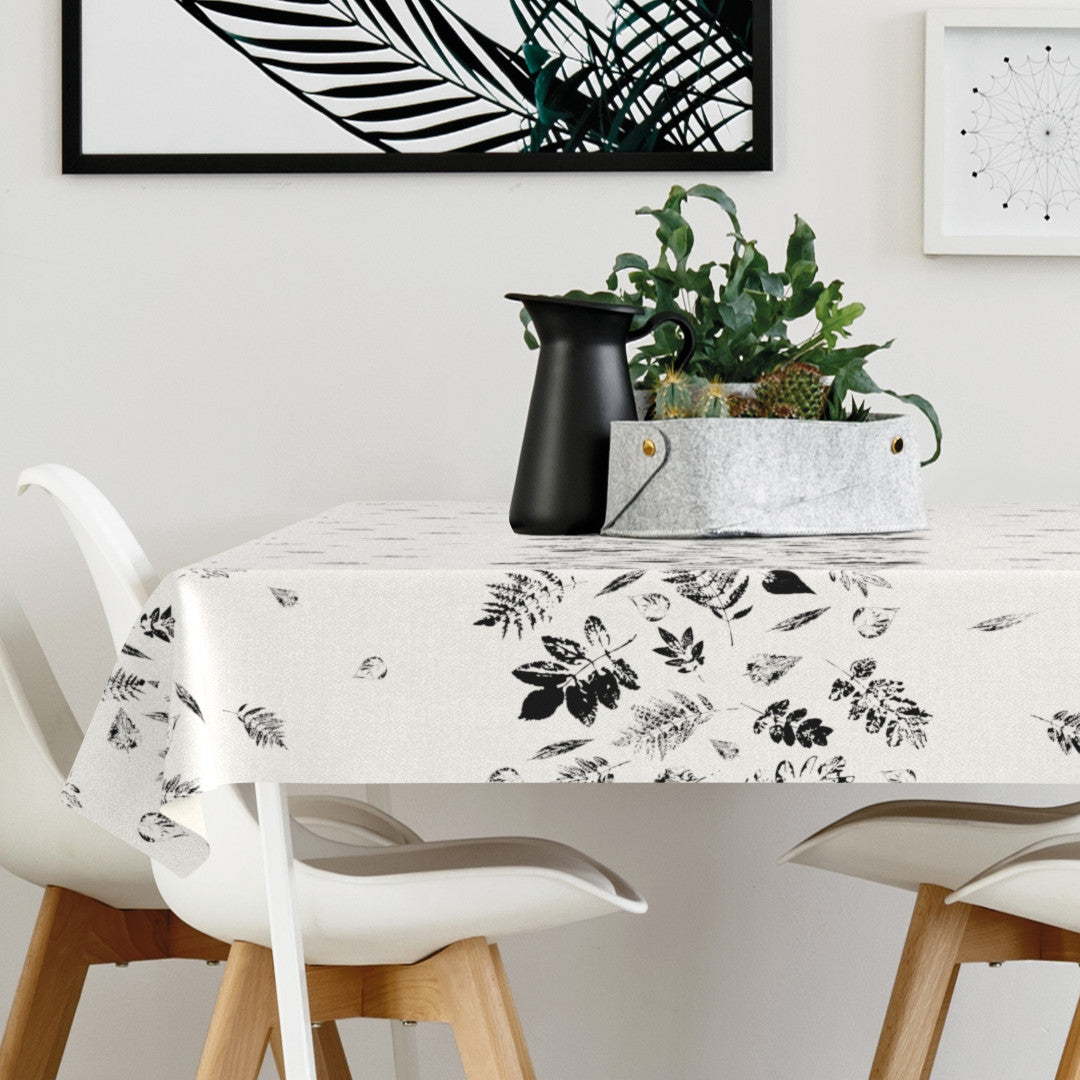 På bordet Printia - Elegant vaxduk med botaniskt mönster