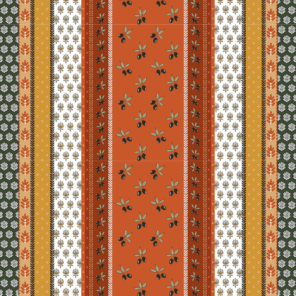 Proveencela Terracotta - Provence vaxduk, orange/khaki närbild