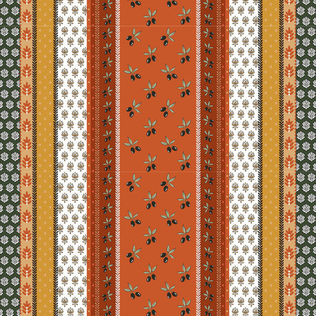 Proveencela Terracotta - Provence vaxduk, orange/khaki närbild