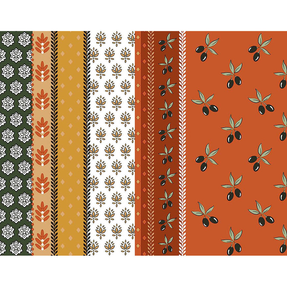 Mönster Proveencela Terracotta - Provence vaxduk, orange/khaki