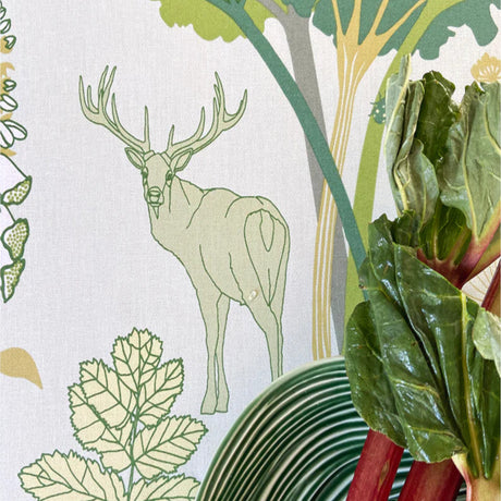 Rabarberhaven Grön - Notes by Susanne Schjerning, textilvaxduk med glidskydd