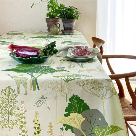 Rabarberhaven Grön - Notes by Susanne Schjerning, textilvaxduk