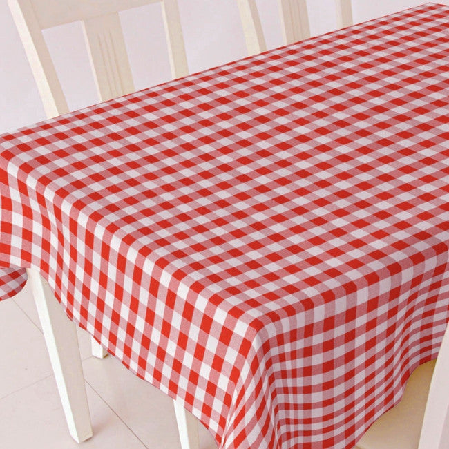 Röd vit rutig vaxduk, 120 cm bred