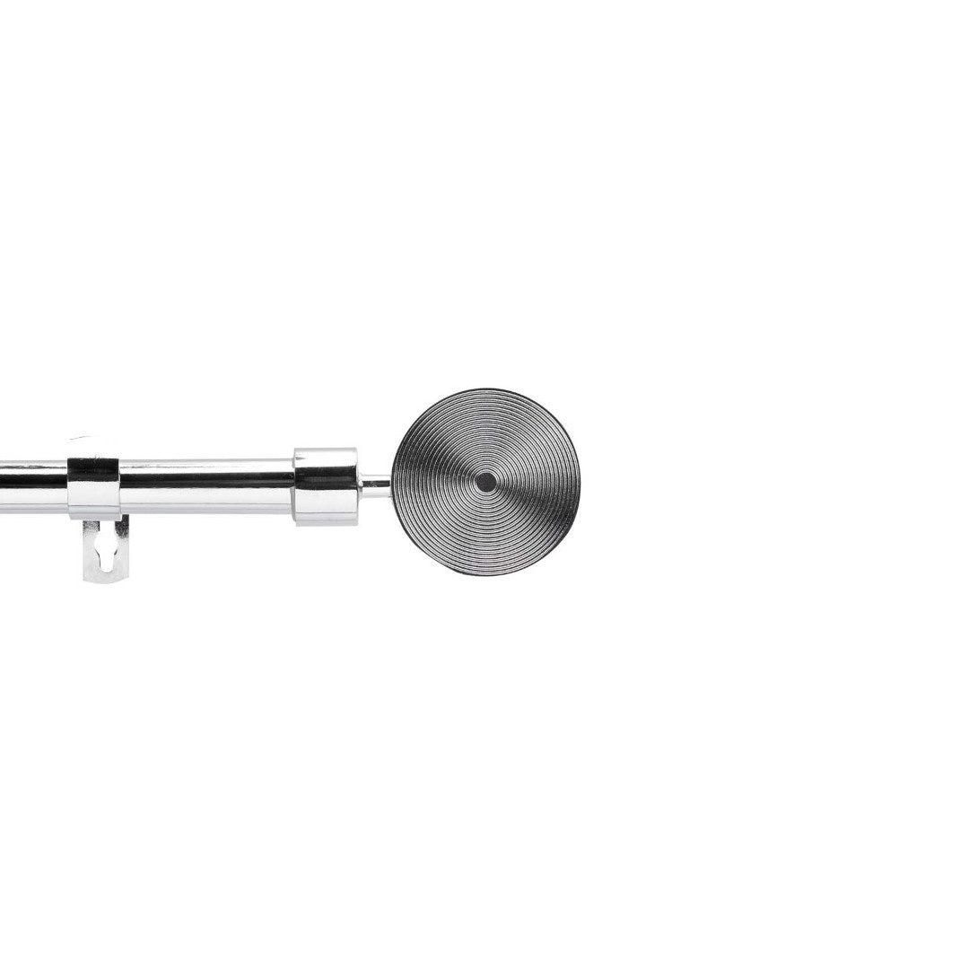 Rollis Chrome – Justerbar gardinstång 120–210 cm