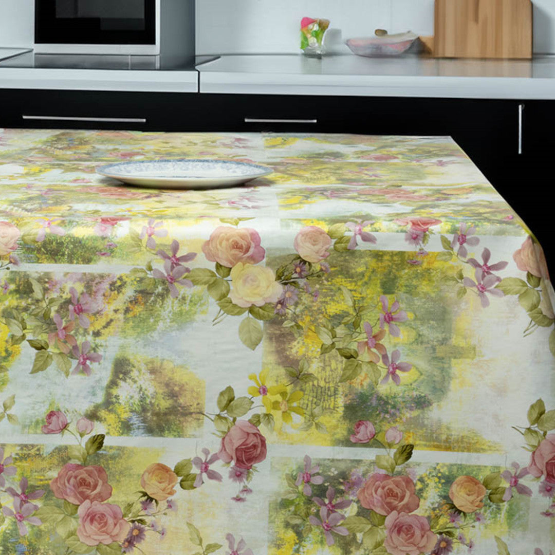 Romantisk Trädgård – Vaxduk med blommor