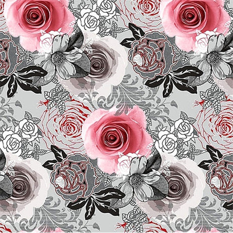 Närbild av Rose Romantique - Vaxduk med snygga rosor