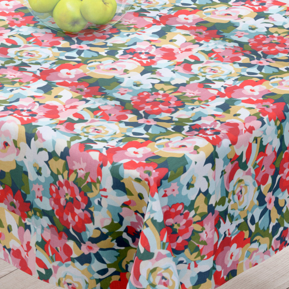Rosemary Rose - Textilvaxduk med vackra färgglada blommor - 155 cm bred
