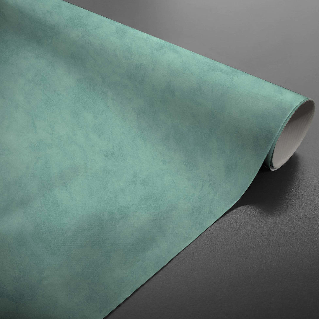 Beton Cire Ocean – Slät vaxduk i grönt och blått, rulle