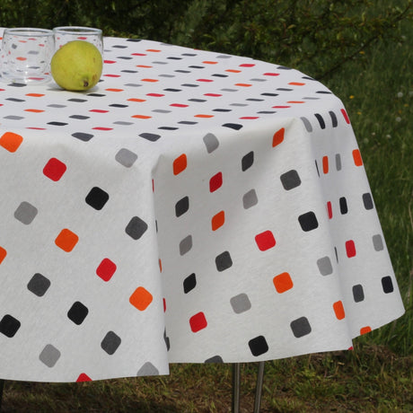 Color Spot Festival Coral, textilvaxduk med spots - 140 cm bred