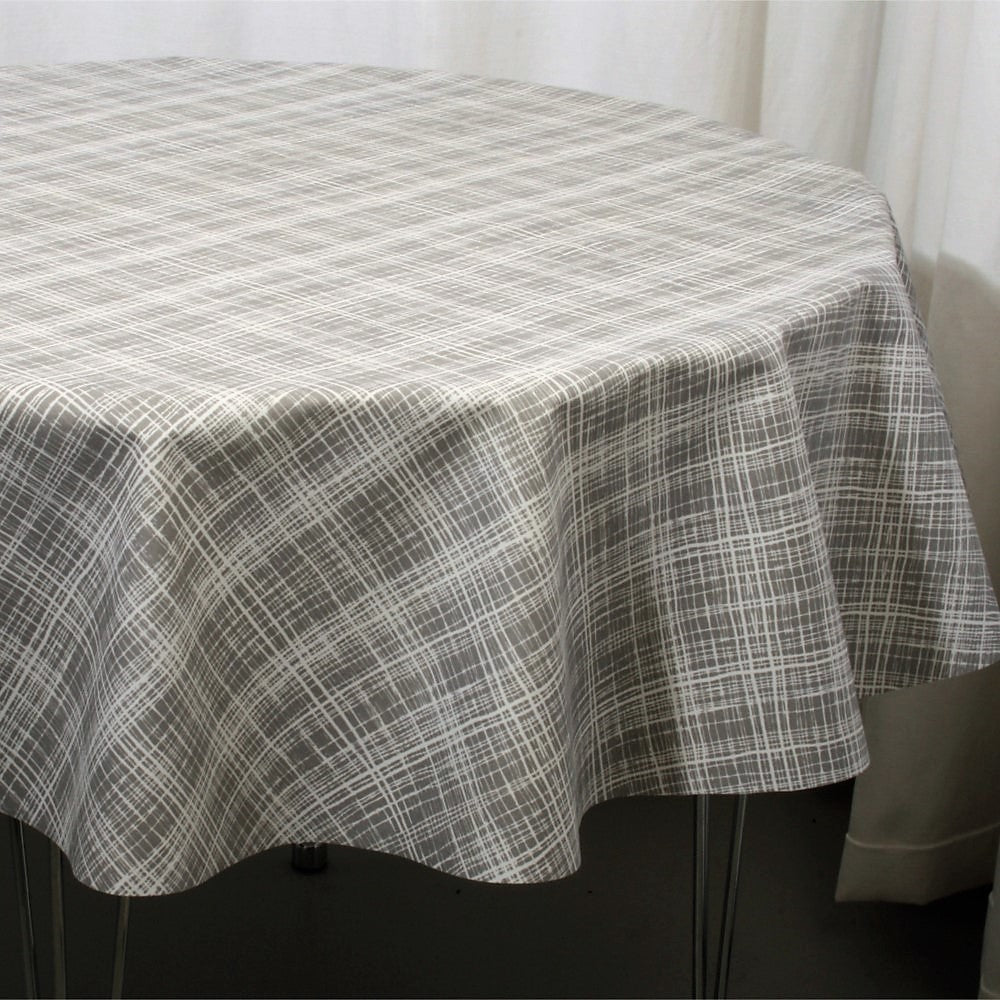 Flow Grey - Elegant textilvaxduk med enkelt linjemönster, 140 cm